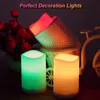 Candele 3Pcs Telecomando Senza Fiamma LED RGB Pilastri Luci di Candela Funzione Timer Alimentato a Batteria Tea Home Party Decor