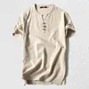 T-shirt da uomo in lino Camicia con o-collo grande stile cinese Fat Guy Taglie forti T-shirt casual a maniche corte 7XL 8XL 10XL 165 cm