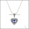 Pendant Necklaces Fashion Jewelry Hollow Out Heart Evil Eye Necklace Blue Eyes 3762 Q2 Drop Delivery Pendants Dhlgs