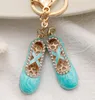 New Ballet Shoes Key Chain European Diamond Boots Metal Keychains Pendant Cute Creative Small Gift