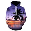 Herren Hoodies 2023 Herbst und Winter Herren lustiger lässiger Pullover 3D-Druck Cool Sunny Beach Street Hoodie All-Match Trendy Tops