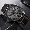 Montres-bracelets 2023 XI Montres Hommes Sport Militaire Bracelet En Cuir Date Analogique Quartz Mannen Horloge Relogio Masculino