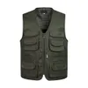 Mens Vests Men MultiPocket Classic Waistcoat Male Sleeveless Unloading Solid Coat Work Pographer Tactical Mesh Jacket 230131