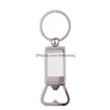 Nyckelringar Lanyards Bottle Opener Thermal Transer DIY SubliMation Blank Keychain Round Square Po Frame Keyring Sier Plated Alloy C DH5ED