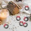 Decorative Flowers Christmas Wreath Mini Wreaths Hanging Garland Tree Artificial Rings Miniature Crafts Decorations Ornaments Pine Ornament