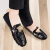 Dress Shoes Brand Casual High Quality Men's Leather Snake Pea Spring Summer Ladies Moccasin Loafers 230201