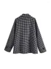 Vestes pour femmes femme Vinatge noir blanc Plaid manteau veste 2023 hiver femme surdimensionné laine dames décontracté ample chaud bouton manteaux