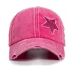 Casquettes de baseball Nouvelle mode femmes queue de cheval casquette paillettes 5 points étoile trou conception casquette de baseball femme lavé coton streetwear chapeaux G230201