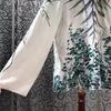 Women's TShirt Designer High Blouse Quality Spring Summer Tops Women Ethnic Prints Long Sleeve Casual Vintage Top Shirt Female 230131