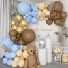 Andra evenemangsfest levererar kaffebrun ballong Garland Arch Kit 1st födelsedagsdekorationer Kids Latex Baloon Baby Shower Teddy Bear Theme Ballon 230131