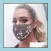 Party Masks Dhs Diamond Mask Colorf Mesh Bling Rhinestone Grid Net Washable Sexy Hollow For Women Girl Drop Delivery Home Garden Fes Otbi6