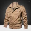 Men's Jackets Mens Bomber Cotton Autumn Military Uniform Jacket Male Casual Pilot Coats Men Vintage Safari Style Tops Outwear