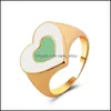 Band Rings Ring Instagram Vintage Style Double Layer Cute Colourf Love Heart For Women Girls Jewelry Accessories Gift C3 Drop Deliver Dhn4C