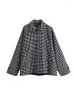 Women's Jackets Woman Vinatge Black White Plaid Cloak Jacket 2023 Winter Female Oversized Wool Ladies Casual Loose Warm Button Coats