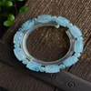 Strand 2023 Ly äkta naturligt Blue Ocean Quartz Crystal Bucket Shaped Armband Fashion Women Stone 13 9mm