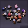 Charms 13x18mm Halbedelstein Kugel Quarz Heilung Reiki Kristall Anhänger DIY Halskette Ohrringe Frauen Modeschmuck Finden Dhgarden Dhe87