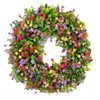 Decorative Flowers Spring Flower Wreath Artificial Floral Summer Green Eucalyptus Leaves For Front Door Wall Window And Home Decor X37B