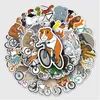 50PCS Animals Riding Bicycle Stickers for Laptop Water Bottle Cute Funny Bike Animals TZ-DWZXC-619