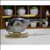 Desk Table Clocks Creative Coffee Shop Helicopter Model Decor Retro Random Clock Face Pattern Send Alarm Home Decoration Dh0811 Dr Dhnwf