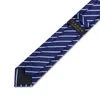 Bow Ties High Quality 2023 Designers Brands Fashion Business 7cm Slim For Men Striped Navy Blue Slycksarbete med presentförpackning