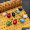 Charms 16X29Mm Natural Crystal Stone Waterdrop Green Rose Quartz Pendants Gold Edge Trendy For Necklace Earrings Jewelry Mak Dhgarden Dhzhr