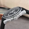 2023 Plastic Moon Mens Watches Full Function Quarz Chronograph Watch Mission to Mercury 42mm Luxury Watch Limited Edition Master Wristwatches Rubber Straps Hom01