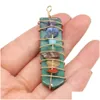 Charms Wrap Natural Stone 7 Chakra Arrowhead Shape Pendum Pendant Lots Quartz Healing Reiki Crystal Finding For Diy Necklace Dhgarden Dhzqa