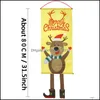 Banner Flags 6 Styles Christmas Flag Cartoon Deer Snowman Santa Claus Print Window Wall Hanging Xmas Party Decoration Home Garden Db Dhfyc