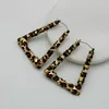 Hoop Earrings Bamboo Large For Women Leopard Print Metal Statement Fashion Classic Jewelry Design Trendy Styles Gift C1136
