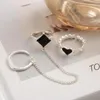 Кластерные кольца Letapi 3pcs/Set Punk Love Heart Ring Личность темперамент циркон серебряный цвет геометрический для женщин модные украшения