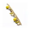 Bracelets porte-bonheur S1551 Bijoux fantaisie Bracelet étoile de mer citron Perles de fruits Chaîne à breloques C3 Drop Delivery Dhgel