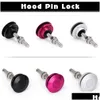 Hoods Sport Push Button Billet Capuz Pins Lock Kit de clipe de trava R￡pida para Ford Mustang 4.6L V8 9604 31BK Drop Delivery Mobiles Moto DHPCT
