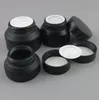 15G 30G 50G Frost Black Make Up Glass Jar with Black Lids White Seal Container Cosmetic Packaging 20pcs