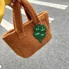Evening Bags Cute Four Leaf Clover Bear Lambswool Boxes For Women Faux Lamb Fur Shoulder Bag Crossbody Large Capacity Female