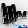 10ml Metal Silindiri Yatılabilir Şişe Uçucu Yağlar İçin UV Rollon Cam Şişeler Altın Gümüş Renkler