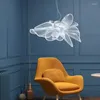 Lampade a sospensione Farfalla nordica italiana Designer a forma di petalo Soggiorno semplice e moderno Sala da pranzo Luci pendenti in rete a LED