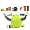 Storage Bags Portable D210 Polyester Dstring Backpack Solid Color Sports Fashion String Folding Creative Handle Drop Delivery Home G Dhpeh