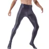Męskie spodnie męskie moda błyszcząca rajstopy trening fitness trening fitness Sports spodni rajstop balet taniec joga legginsy 230131