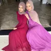 Roupas étnicas Eid Chiffon Abaya Dubai Kaftan Turquia Islã Muslim Long Maxi Dress ABAYA