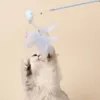 Cat Toys Fairy Teaser Stick Long Rod Piuma Nastro Resistente al morso Self Hi Bell Set di giocattoli Combinazione