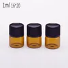 1 ml 2 ml 3 ml 5 ml Mini Bouteilles D'emballage En Verre Ambre Bouteille D'huile Essentielle Orifice Réducteur Bouchon Couvercles Flacons En Verre Brun Pot prix usine