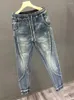 Dżinsy męskie duże rozmiar 28-42 męskie vintage sznurka kostki spodnie High Street Spring Summer Casual Denim Spods