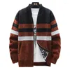 Jackets masculinos masculinos zípem de lã grossa Cardigan Winter Knit