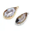 Pendentif Colliers Agate Naturelle Pierre Irrégulière Argenté Plaqué Or Charmes Pendentifs Fabrication de Bijoux Faits À La Main Boucles D'oreilles AccessoiresPendentif Godl2