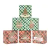 Geschenkomschakeling 12/24 stks kerstpapier Bag geschenken bakkerij cake koekjes verpakkingszakken schone raam voedselcontainer benodigdheden