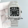 SF tw0005 Diamanti pavimentati M8215 Orologio automatico da uomo Iced Out Grandi diamanti Lunetta Marcatori romani neri Bracciale in acciaio con diamanti Super Edition Orologi gioielli eternità