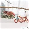 Decorações de Natal Novas letras de madeira Merry Listing Plaid pintada Christma sinal