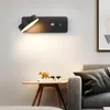 Wandlampen indoor LED -licht 110V 220V 7W 9W met schakelaar slaapkamer bedsid USB lading lamp trap woonkamer sconce