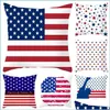 Party Decoration Independence Day Pillowcase Decorative Sofa Cushion Case Bed Pillow Er Jy 4Th Car Polyester Drop Delivery Home Gard Dhsdg