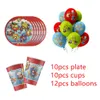 Disposable Dinnerware Superzings Theme Party Supplies Tableware Set Paper Plate Cup Straw Latex Balloon Toy 230131